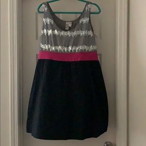 SILVER PINK AND BLACK DRESS